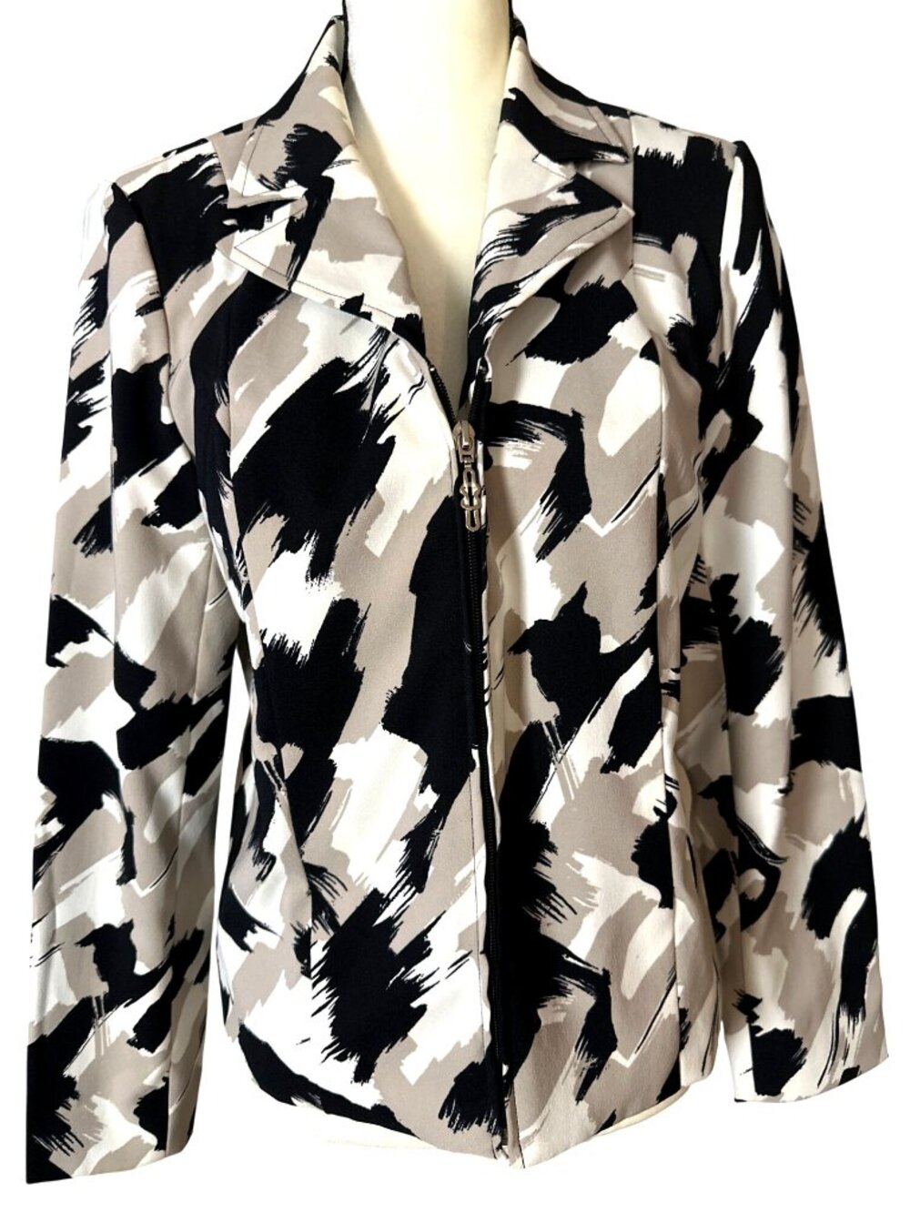 90s Renaissance Full Zip Shacket Small Jacket Abstract Splash Brush Multicolor - Picture 6 of 9